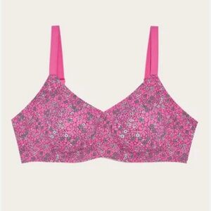 KNIX X Anna Sui Women Pink Floral Evolution Posey Hedge Sports Bra Wireless Sz 2